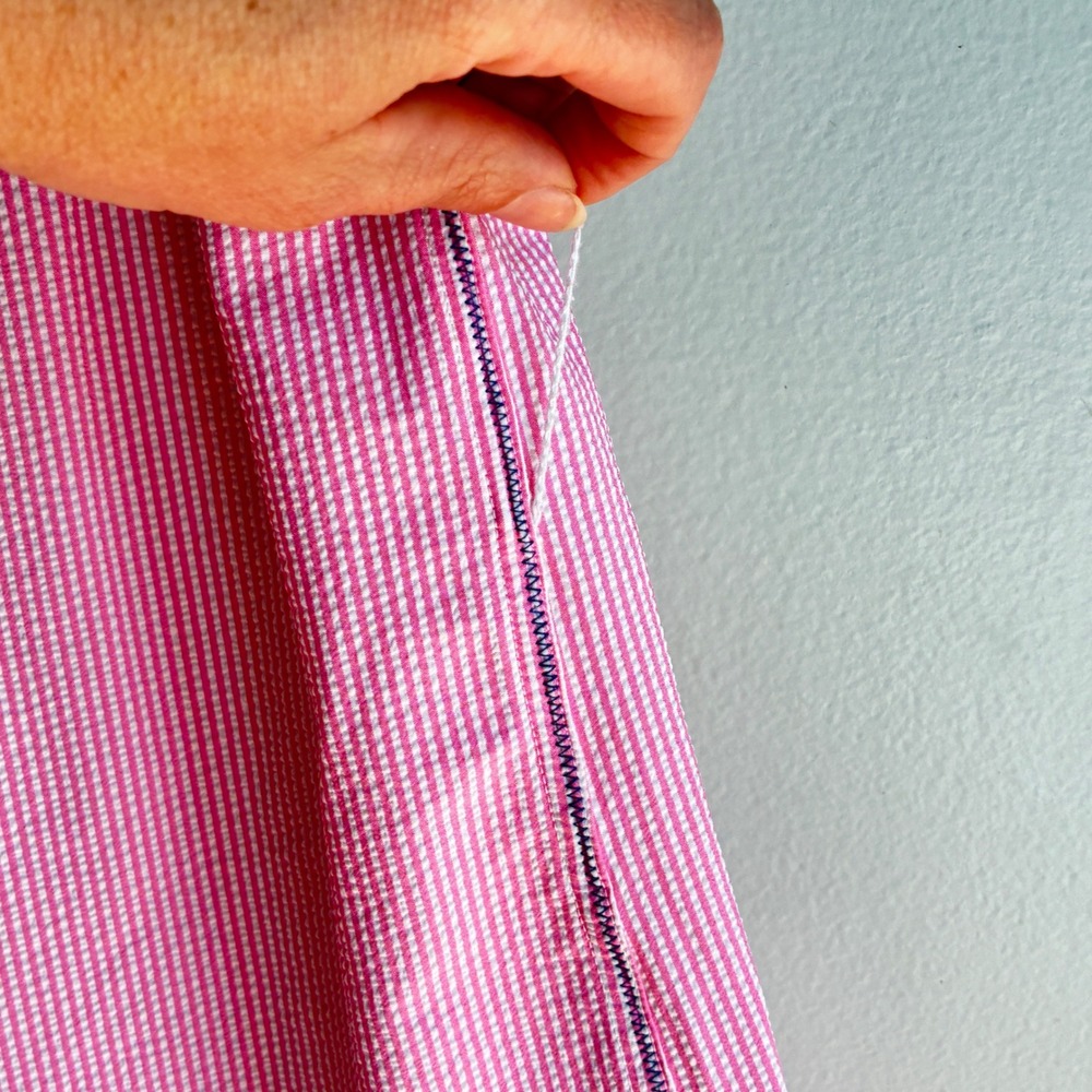 Vineyard Vines Performance Dress Womens 8 Pink Seersucker *No Belt* Preppy Golf - Picture 4 of 8